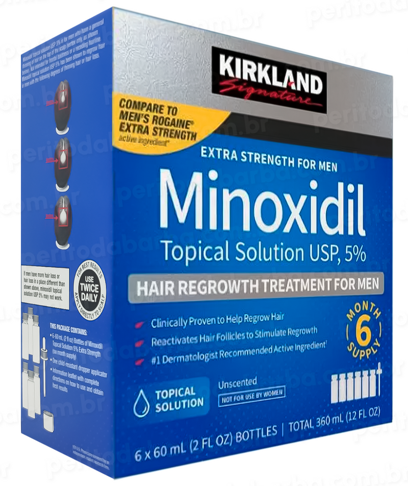 06 Frascos(Caixa) Minoxidil Kirkland 5% Original